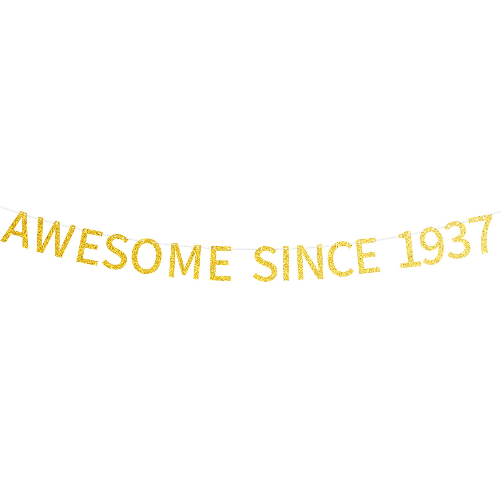 Awesome Since 1937 Banner Pre-strung Happy 87th Birthday Banner Gold Glittery 87 Eighty Seven Years Old Birthday Party Decorations for Men Women