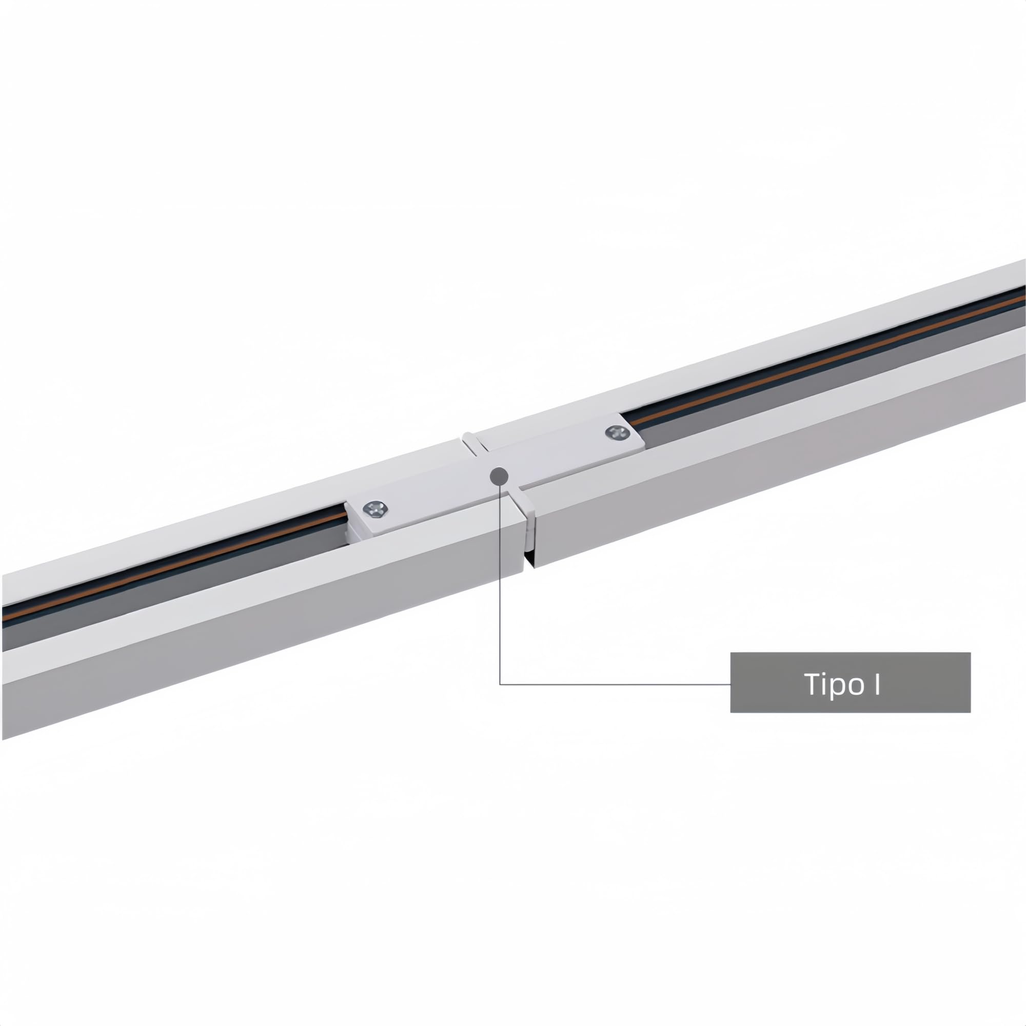 Conector Para Carril Monofásico Tipo I Blanco Rectangular Aluminio