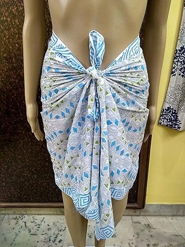 Sarong/Cum Mini Scarfs Pure cotton indian design hand block printed mini stoll for girls, women 70x20 inch Mini4