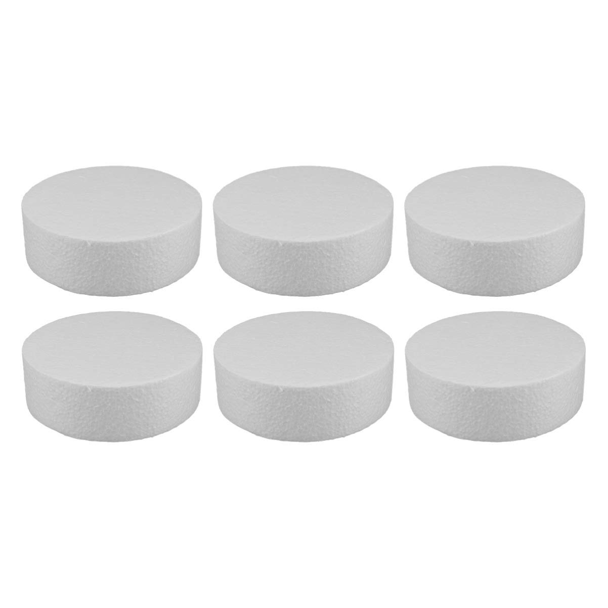 6 stuks ronde piepschuim schijf taart piepschuim taart cake voor doe-het-zelf knutselen bloemstukken Kerstmis bruiloft party taart decoratie benodigdheden wit maat L