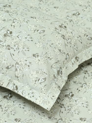 Image of Mafatlal 186 Tc Corsica Cotton Bedsheet King Size | 108 X 108 Inches | Summer Relaxing Sheet for Relaxing Sleep | Premium Bedding with 2 Pillow Covers | Greenish