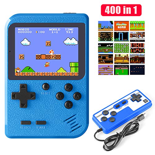 Diswoe Handheld Game Console, Retro Mini Game Player with 800 mAh Rechargeable Battery, 400 Classical FC Games, 2.8-Inch Color Screen, Support for Connecting TV & Two Players, Gift for Kids and Adults