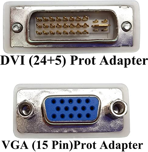 Image of ETZIN DVI to VGA Adapter, DVI-I 24+5 to VGA Male to Female Converter Connector for Computer, Laptop, PC Host, Display Screen, Monitor and Projector NOT Bi-Directional (DVI to VGA Adapter).