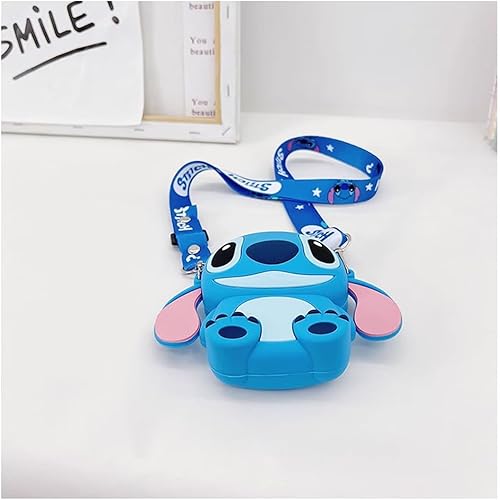 Vista 3 de Bolso cruzado Kawaii Stitch con correa ajustable para el hombro, bolso con cremallera, monedero de puntada de anime, monedero, bolsa de hombro