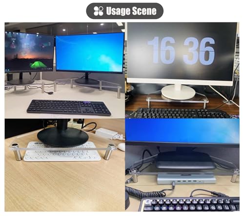 Support de moniteur d'angle acrylique transparent rehausseur de bureau