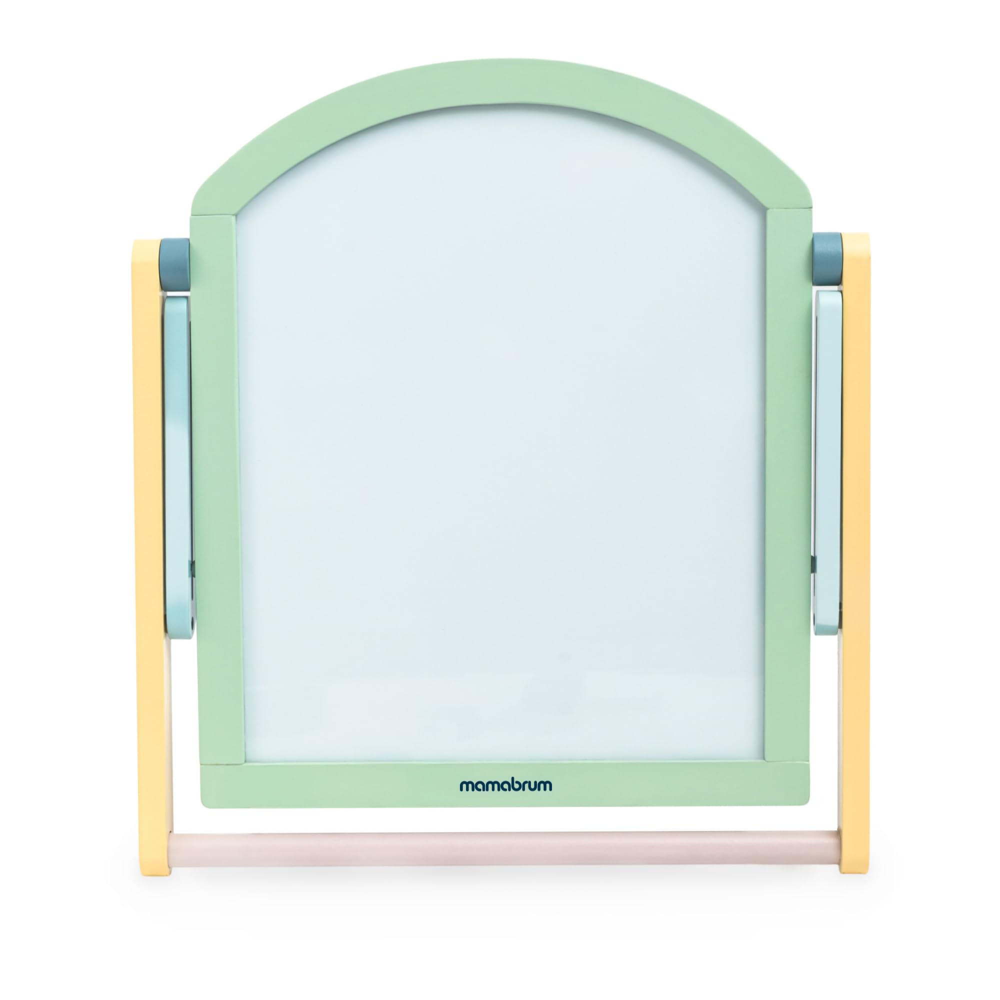 Mamabrum Doppelseitige Kinder Holztafel 2in1 Magnettafel Kreidetafel mit Ständer klappbar Lerntafel mit Zubehör zum Schreiben Malen für Kinder ab 3 Jahren