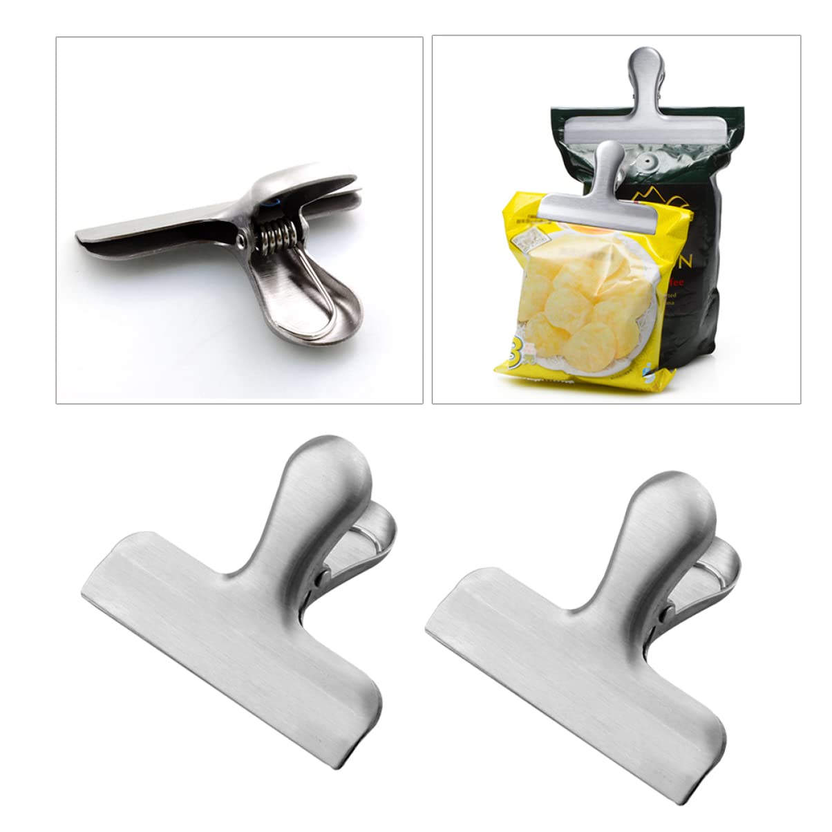 Produktbild von Klammern Für Tüten Yarall 32 Stück Verschlussclips Für Lebensmittel, Gebogenes Design, Kunststoff Verschlussklammern Und Tütenclips, Clips Für Tüten In 2 Größen – 11 Cm × 20 & 8 Cm × 12 Tüten Verschluss