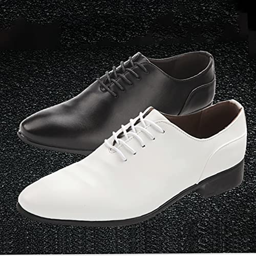 Men's Spring and Summer Korean Edition Solid Color Pointed Lace Up Business Leather Shoes Non Slip Shoes for Men2