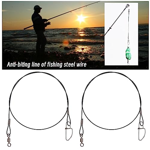 VGOL 30PCS Fishing Wire Leaders 45kg/100lb 50cm/19inch Stainless Steel Anti-Bite Fishing Lure Wire Leader Rigs with Swivels and Snaps for Outdoor Fishing - Image 2