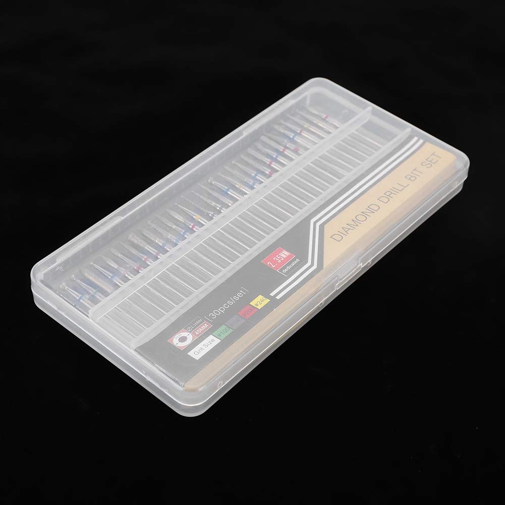 30pcs Nail Drill Bits, Russian Cuticle Nail Drill Bit Set Electric Drill Bit Set for Nails Manicure Pedicure, Nail Polish Drill Head Bits Home Salon