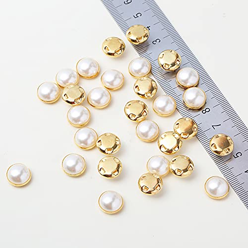 LUNYY 6mm 8mm, 10mm, 12mm Naai Parels Voor Jurken Met Klauw Goud/Sliver Klauw Steentjes Ronde Parel Knop Naaien Op Stenen