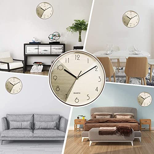 Image of Wall Clock 12 inch Silent Quartz Decorative Wall Clock Non-Ticking Classic Digital Clock Battery Operated Round Easy to Read Handheld Complete Home /Kitchen /Bedroom (414)
