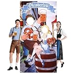 Oktoberfest Decorations Couple Photo Banner,Oktoberfest Party Supplies, Bavarian Style Backdrop Photo Booth Prop, Door Decor Supplies for Party, Festive Accessories