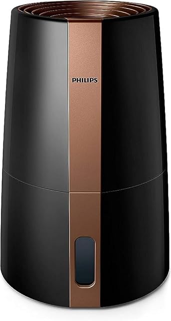 Philips Domestic Appliances Nawilżacz Powietrza Serii 3000, Technologia NanoCloud, Cyfrowa wyświetlacz, Inteligenty czujnik, 3L zbiornik na wodę, zakres działania do 45m², Czarny (HU3918/10)
