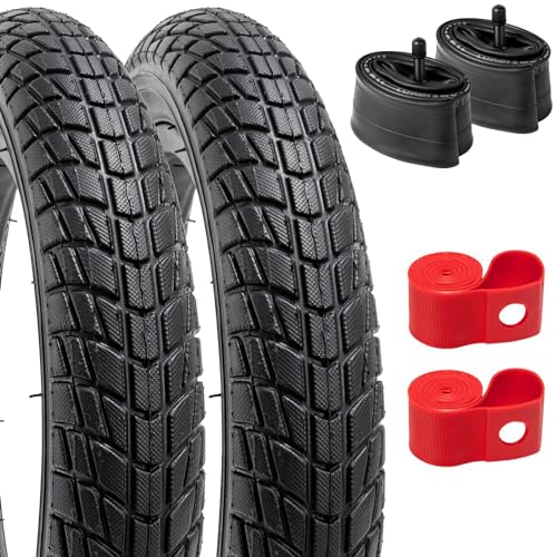 YunSCM 2PCS 12.5 Bike Tyre 12 1/2x2 1/4 (12.5x2.25) Tires ETRTO 57-203 and 12.5" Heavy Duty Inner Tubes AV32mm Valve - Image 2