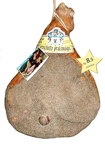 PROSCIUTTO PRATOMAGNO EXTRA Kg. 8,5 – Prosciutto Jamón Crudo, Tiempo de curación 14 meses mínimo, 100% Italiano, con Hueso