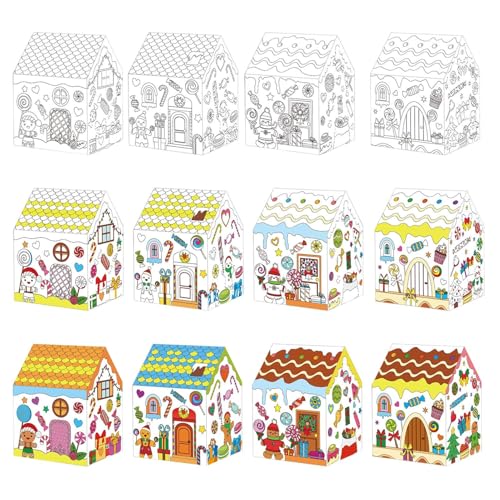 Casas de papel para colorear como regalo didáctico para profesores de arte y colegios