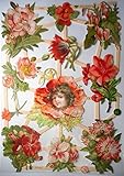 Glanzbilder Poesie von EF Glanzbilder Engel Blumen Kopf EF 7102 Oblate Posiebilder Scrapbook Deko GWI 437