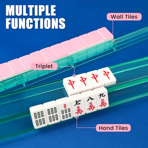 Juego Mah Jong con 4 Soportes y Bolsa de Almacenaje miniatura 5