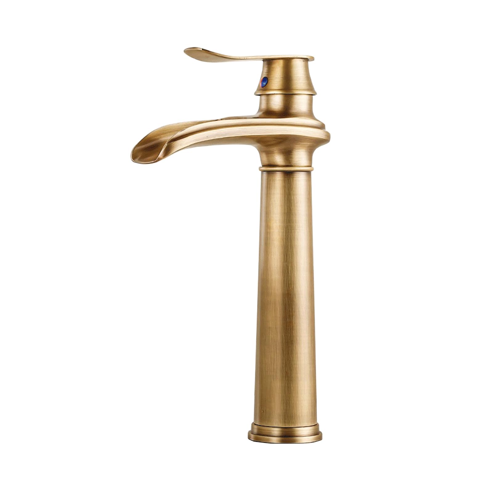 DFGHNBVC Retro Bathroom Faucets Compatible With Sink 1 Hole Gold High Single Hole Brass Countertop Basin Antique Brass Bathroom Faucet 1 Handle, Gold Mixer Tap Faucet,Antique