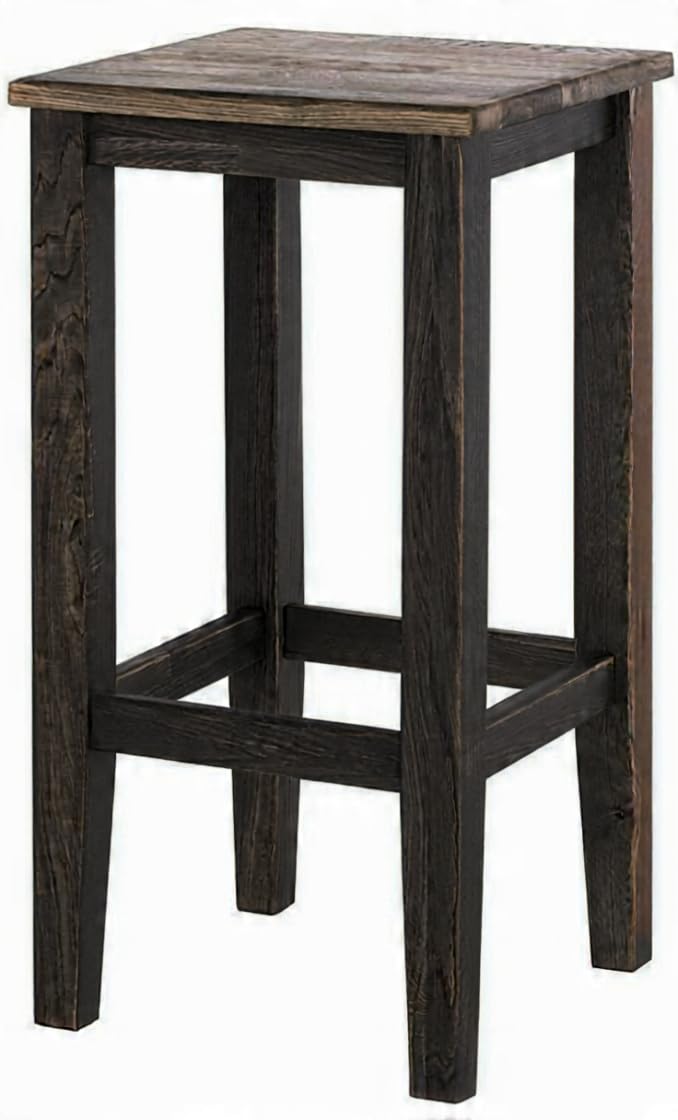 Umark Solid Wooden Bar Stool, 60 cm Height, 30 cm Square Top, Dark Brown-image-36