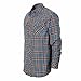 Gioberti Men 100% Cotton Western Flannel Plaid Shirt w/Snap-on Button, Blue/Navy/Garnet, Small