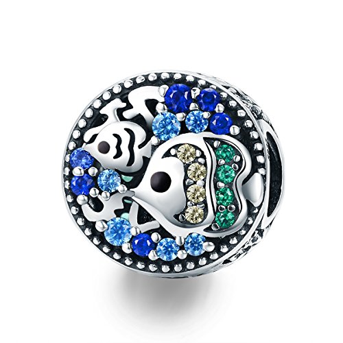 Preisvergleich Produktbild Charm-Anhänger für Pandora-Armbänder, Halsketten, Strand, Meeresfisch, Blau