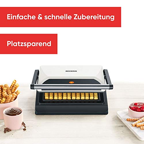 SEVERIN Waffelpommes-Maker, antihaftbeschichtetes Waffeleisen für 12 Waffeln in Pommes-Form, kompaktes Waffeleisen im… – Bild 3