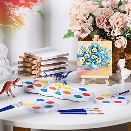 Crtiin 12 Set Mini Watercolor Paint Kit with 4x4" Canvas Easel Brush - image 5