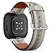 CJBROES Replacement Leather Watch Band, Compatible with Fitbit Versa 3 and Fitbit Sense of Wristband Bracelet Accessory - Stripe Retro