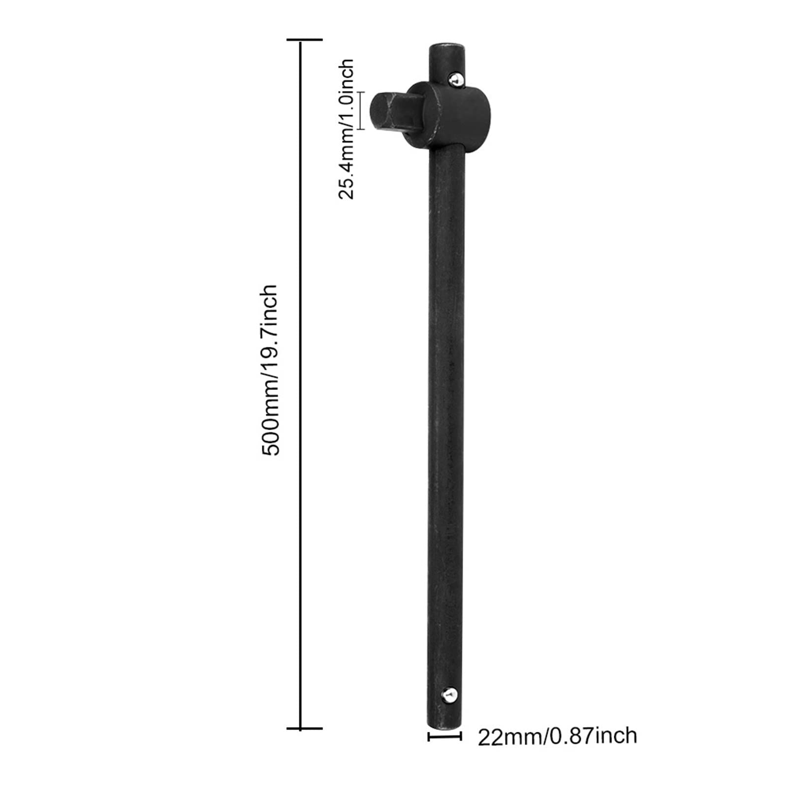Llave de vaso con mango en T deslizante, barra disyuntor, llave con mango en T fuerza torsión acero resistente diseño ergonómico para mantenimiento y reparación vehículos (varilla deslizante de 1