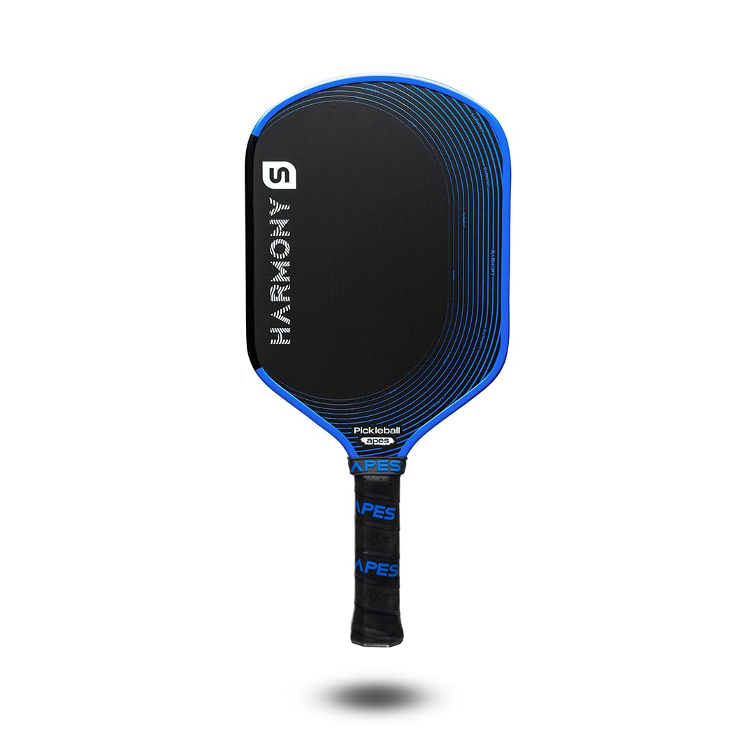 Pickleball Apes Harmony Series Pickleball Paddle – Raw Carbon Fiber Face, Honeycomb Poly Core with PU Foam & Fiberglass Walls, 16.5mm Thickness,