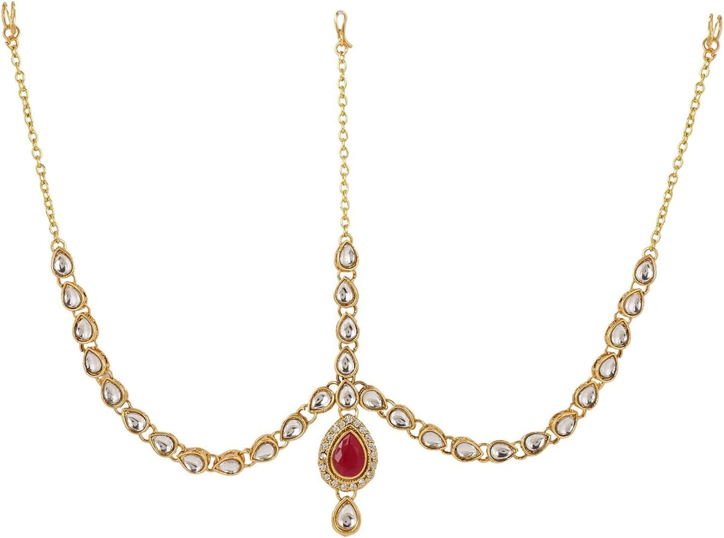 Indian Kundan Bridal Maang Tikka Head Jewelry Hair Accessories