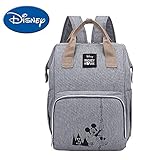 Disney Diaper Bag Backpack, Multifunction Travel bag for baby care,Maternity Baby Nappy Bags, Large Capacity, Gray