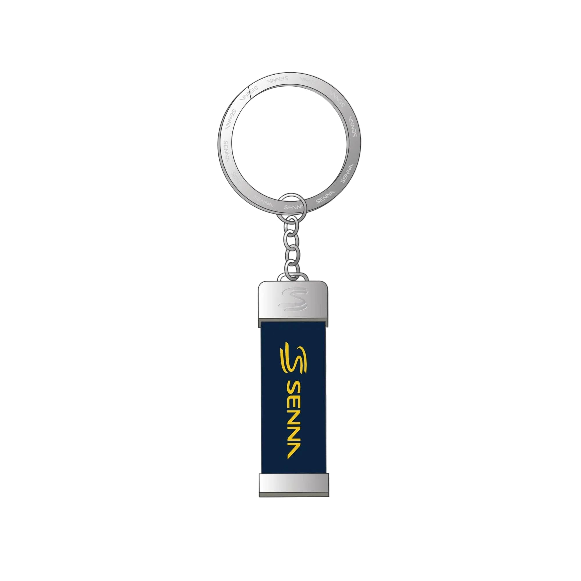 Ayrton Senna Unisex Blue F1 Signature Keychain