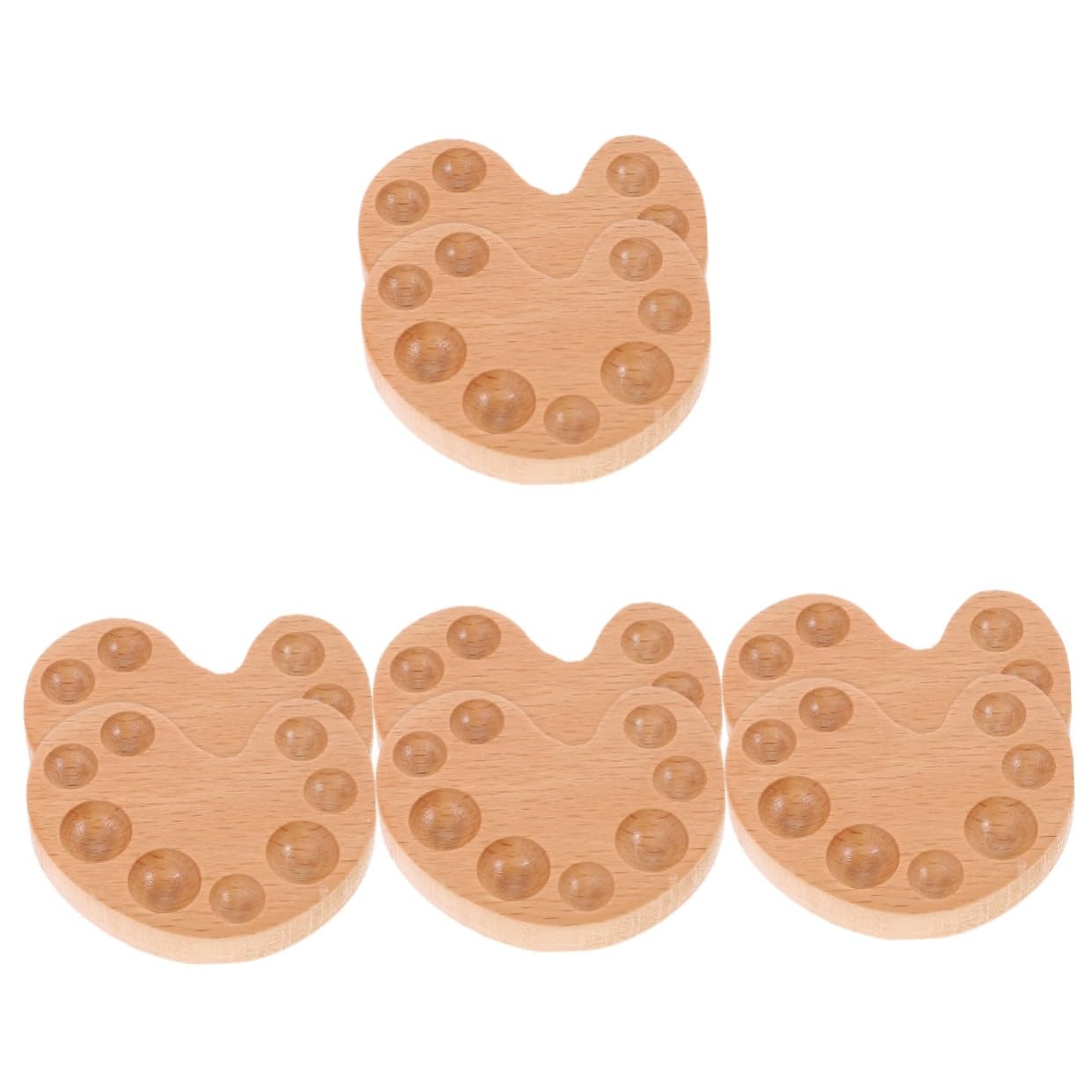 Lurrose 4 Ensembles Palette Aquarelle Mat Étain Balsa Accessoire De Dessin Bacs À Peinture en Bois Plaques De Mélange De Pigments Bacs À Pigments Pratiques 2 Pièces * 4