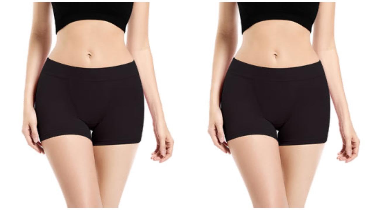 Women's Seamless Boy Shorts, Black, High-Waist Stretch Fit Panty Pack of 2 (Free Size)-picture-29