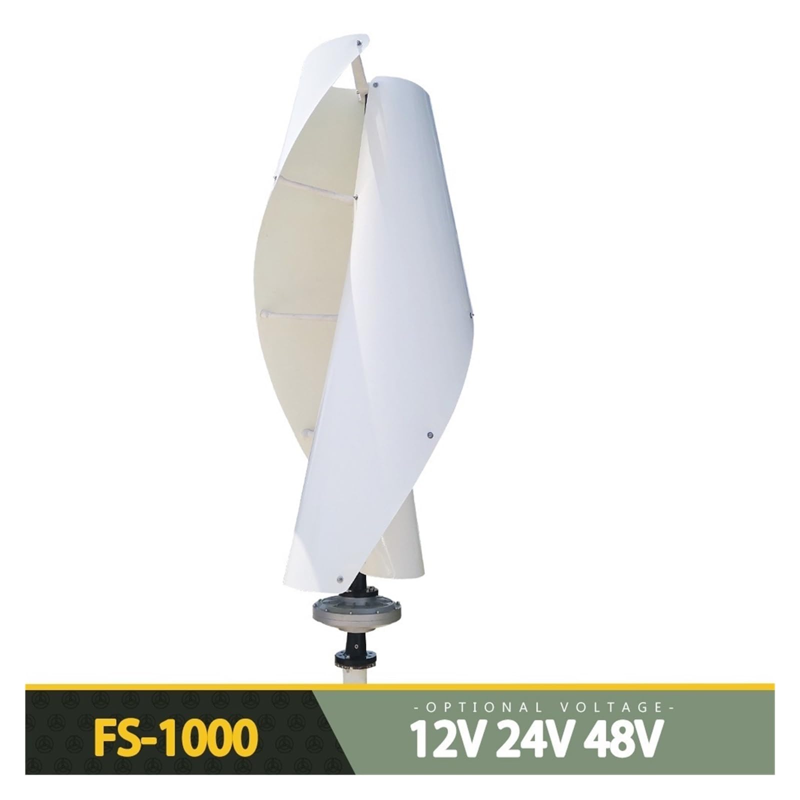 Windmill Energy1000W 12v 24v 48v Vertikaler Windturbinengenerator mit hoher Effizienz und Controller for Hybrid-Solar-Windsystem für Zuhause, Boot, Marine, Garten(With Controller,12v)