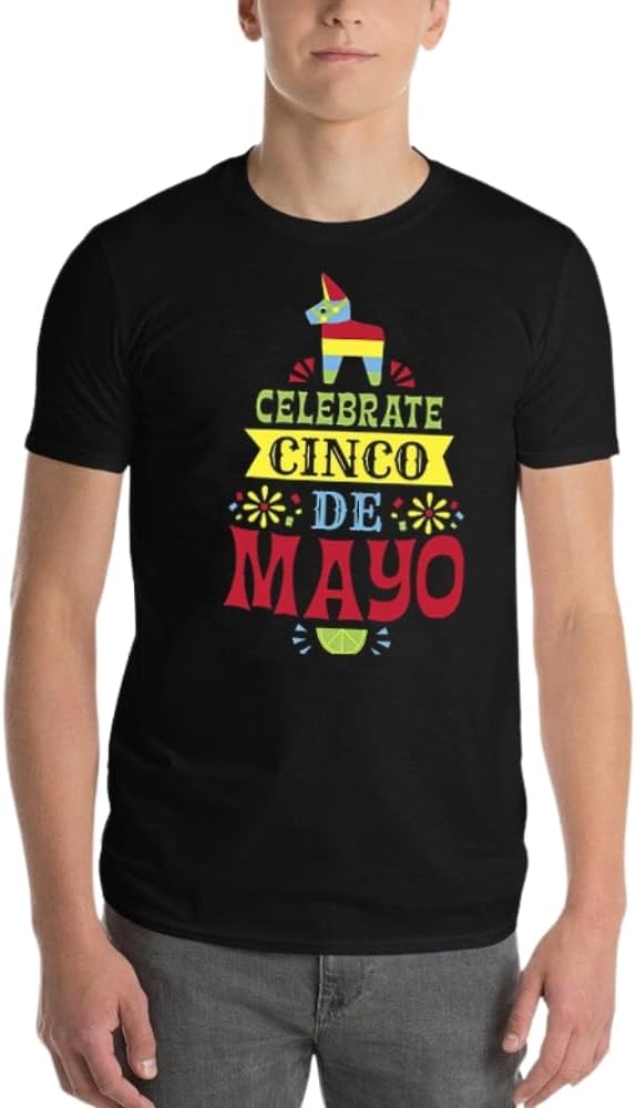 Fun Express Celebrate Cinco de Mayo Adult T-Shirt - Soft, Preshrunk Jersey Knit with High Stitch Density, Durable Design & Tear-Away - Large