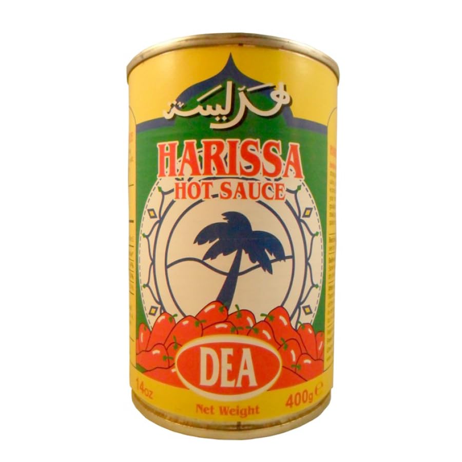 DEA Harissa Hot Sauce Paste - Authentic Tunisian, Spicy, for Moroccan Cooking, 14 oz, Pack of 12