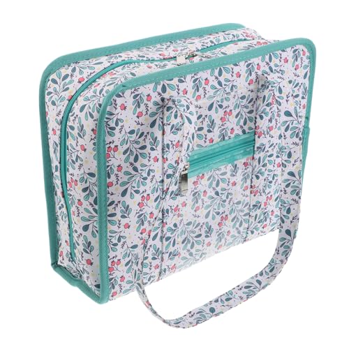 Bolsa de bordado multicapa azul lago con compartimentos compactos 2