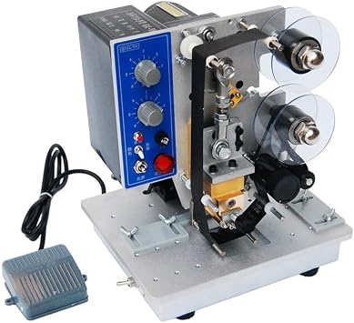 Electric Date Coder Ribbon Printer, Automatic Hot Stamp Coding Machine, Print Dates 0200 , Ideal for Labeling, Packaging, and Production Use