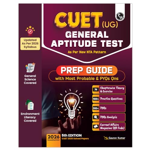 Image of PW CUET UG Entrance Exam Books 2026 - General Test | Chapterwise & Topicwise Theory + Exercises | PYQ (2025-2022) | Most Probable MCQs Question Bank | Mock Tests | Based on NTA Pattern