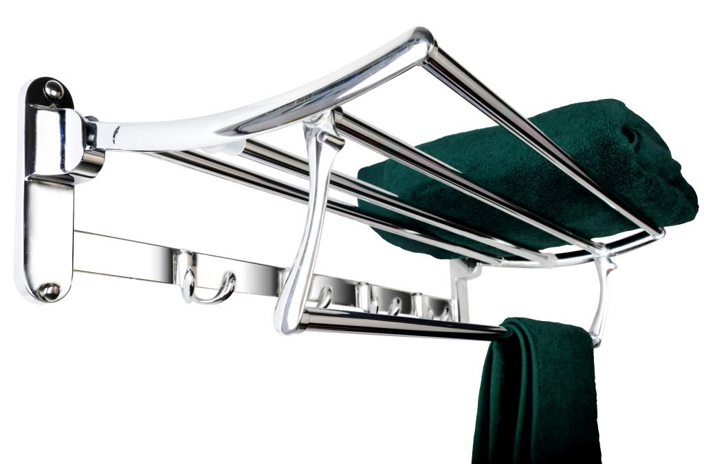 GARBNOIRE Platinum Stainless Steel Folding Towel Rack for Bathroom | Towel Shelf | Towel Stand | Towel Hanger | Towel Bar | Bathroom Accessories (24 Inch) (Pack of 1) (B079VZHHW4) Amazon Price History, Amazon Price Tracker