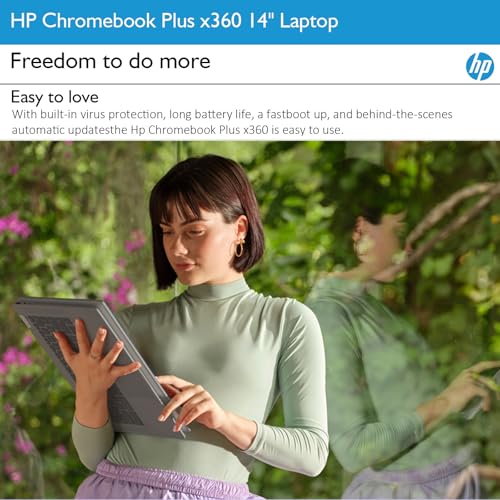 Image of HP Chromebook Plus x360 Laptop 14 inch 2 in 1 Touchscreen Business Laptop for Student Intel Core i3 N305 8GB RAM 256GB UFS Backlit KB Wi-Fi 6 Chrome OS w /Google AI