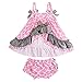 Jubileens 2 PCS Baby Toddlers Infant Girls Cotton Cute Dress+ Underpants Outfit Sets (S(0-6 Months), Pink 2)