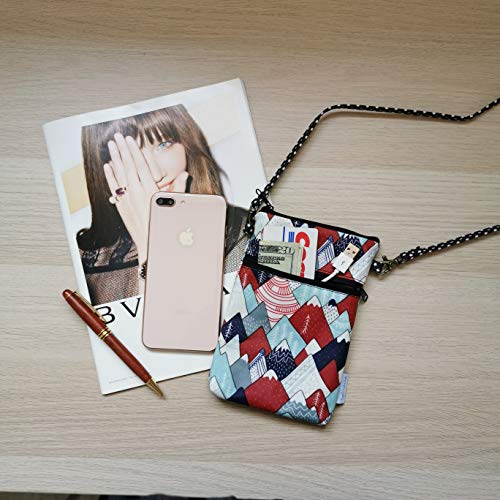 Image of Taianda Women Cell Phone Crossbody Wallet Pouch Bag (Mountain Pattern 3)