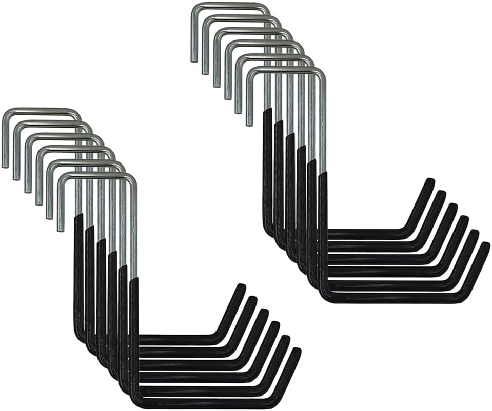 SEIWEI Heavy Duty Rafter Hanger, Metal Large S-Shaped Hook, Bike Hangers, Garage Storage Organizer Hooks, Load-Bearing up to 30kg/65lb, for Home Garden Garage (12pcs, Black)