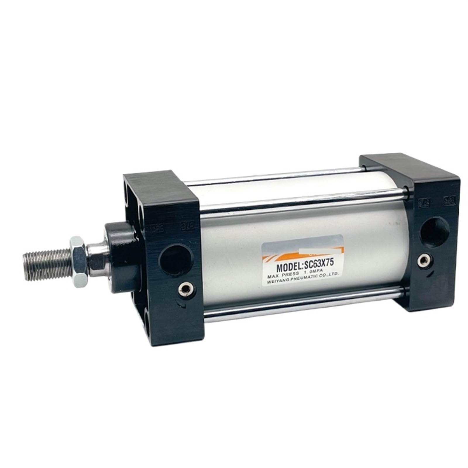 Cylinder pneumatyczny SC32/40/50/63 mm skok 25-1000 mm dwustronnego działania aluminiowe standardowe cylindry pneumatyczne (skok 125 mm, SC63 (otwór 63 mm))