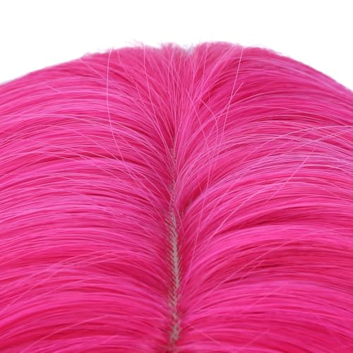 Image of PATTNIUM Hot Pink Wig for Kids Child Long Wavy Curly Wig Girls Neon Pink Wigs Magenta Wigs Rose Pink Cosplay Party Synthetic Hair